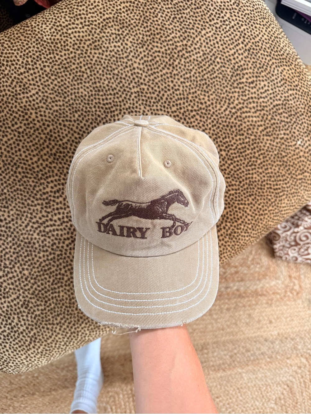 Dairy Boy Tan Baseball Cap with Horse Logo